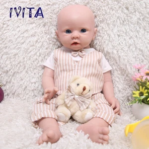 IVITA 19'' Floppy Silicone Reborn Baby Boy Handmade Silicone Doll Infant - Picture 1 of 8