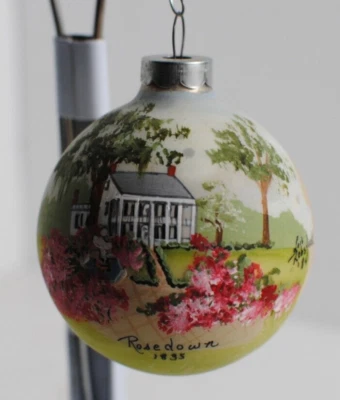 Lote de 4 adornos vintage de bolas de cristal navideñas de 2,5" pintados a mano Foto 1 de 4