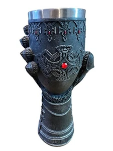 Nemesis Now Medieval Knight Gauntlet Wine Goblet Hand Painted Fantasy Gift - Picture 1 of 11