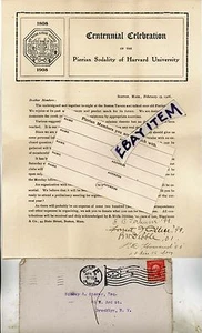 1906 JAHRHUNDERTJÄHRIGE PIERIANISCHE SODALITÄT der HARVARD UNIVERSITY Radcliffe Orchester HRO - Bild 1 von 1