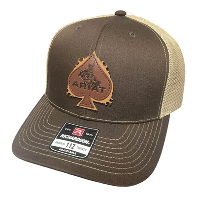 Ariat 男式棒球帽棕色铁锹贴平沿帽 - A300094102 — 第 1/2 张图片