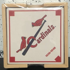 St Louis Cardinals Collectible Ceramic Coasters Commemorates 1936-1948 NEW - Picture 1 of 3