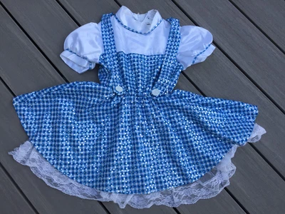 Disfraz de Dorothy del Mago de Oz Talla PEQUEÑA Se adapta a 4-6 Halloween Niñas Vestido Brillante Foto 1 de 4