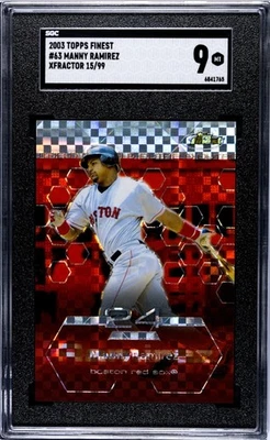 2003 Topps Finest Manny Ramirez Xfractor 15/99 SGC 9 - Imagem 1 de 2