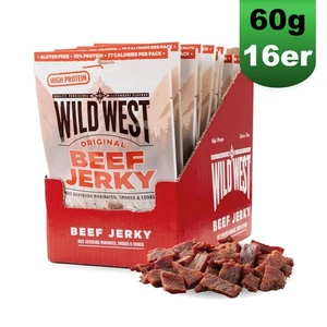 Wild West Beef Jerky ORIGINAL 16x 60g Trockenfleisch Jerk (65,10 EUR/kg) - Bild 1 von 8