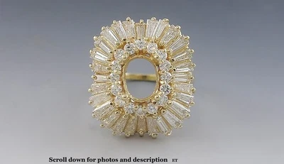 Gorgeous 18k Yellow Gold & Sparkling Diamond Large Ring Setting Ring Mount - Image 1 of 4