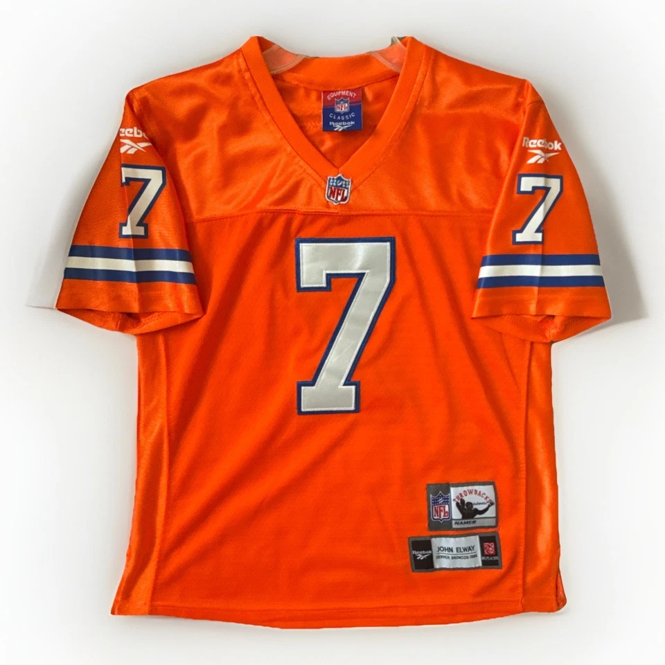 Camiseta deportiva de los Denver Broncos John Elway #7 Reebok Gridiron Classics talla L (14/16) juvenil Foto 1 de 4
