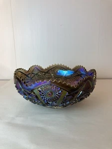 Imperial Azul Carnaval Cristal Grande Irdiscente Cuenco - Imagen 1 de 8
