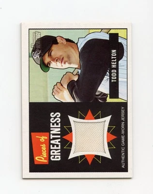 2005 Bowman Heritage Todd Helton Pieces Of Greatness GU Jersey Relic Card PG-TH - Image 1 of 2