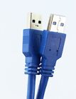 USB 3.0 Std A Plug to A Male M/M Superspeed Cable 5GBPS Nickel/Gold