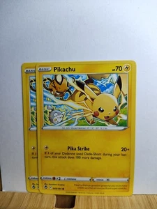 PIKACHU X2🏆 Common 049/195 Silver Tempest Pokemon Card🏆 - Picture 1 of 1