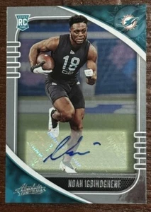 2020 Panini Absolute #184 Noah Igbinoghene RC Rookie Auto Miami Dolphins - Picture 1 of 2