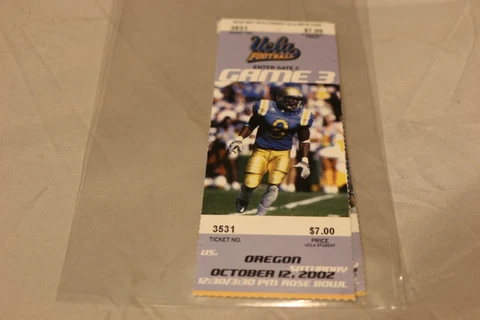 UCLA Bruins Football Ticket vs. Oregon Game 3 2002 Manning Jr., Ricky Cover