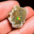 Ethiopian opal rough, fire opal raw, natural Black opal gemstone 8 Ct 19x16 mm