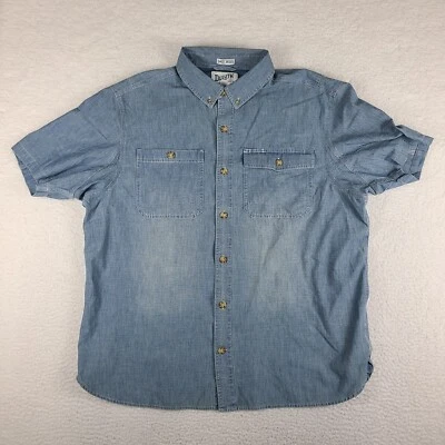 Duluth Denim Jean Shirt Mens XL Blue Standard Fit UNTUCKED Vented Button Up - Image 1 of 4
