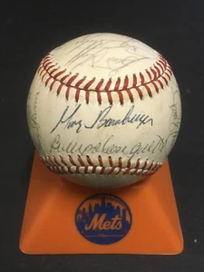 1982 NY Mets team signed NL Baseball 25 Auto George Foster Rusty Staub Cbm COA - Picture 1 of 9