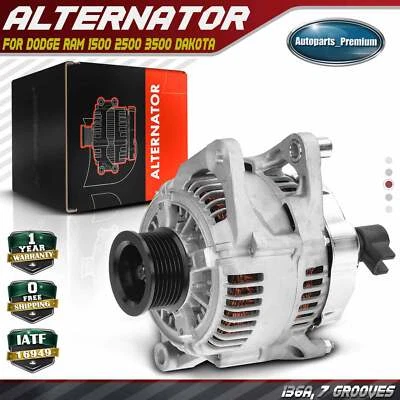 Alternator for Dodge Ram 1500 2500 3500 Dakota 1997-1998 Durango Jeep 136A 12V - Image 1 of 4