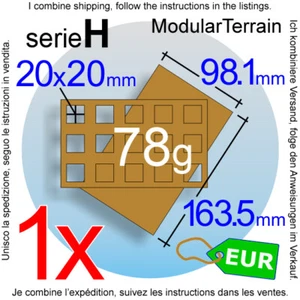1x MDF Skirmish Movement Tray 5x3 3x5 (H 12.7mm) 20mm Square Base Warhammer 40k - Foto 1 di 5