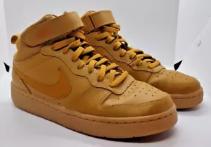 Size 7Y Nike Court Borough Mid Wheat Tan Sneakers Shoes CD7782-701 Basketball - Picture 1 of 15