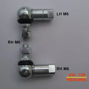 Motorcycle Gear Linkage Rod Ball & Socket Joint 10mm 1 x RH & 1 x LH Thread - M6 - Picture 1 of 4