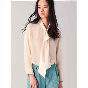 Equipment Blouse Meredyth Bow Collar Contrast S