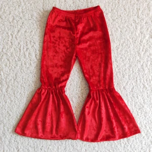 Toddle Girls Soft Flare Leggings Party Purple Velvet Bell Bottom Pants - Picture 1 of 10