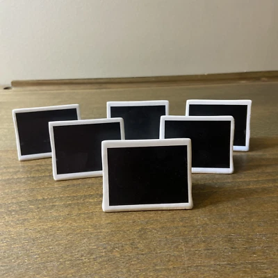 Mini Ceramic Chalkboard Stands Crate&Barrel Set of 6 NIB charcuterie Table Numbr - Image 1 of 4