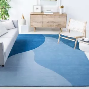 Buy New Blue Hand Tufted Modern New Zealand Wool Rug For Living Room Home Décor - Picture 1 of 4