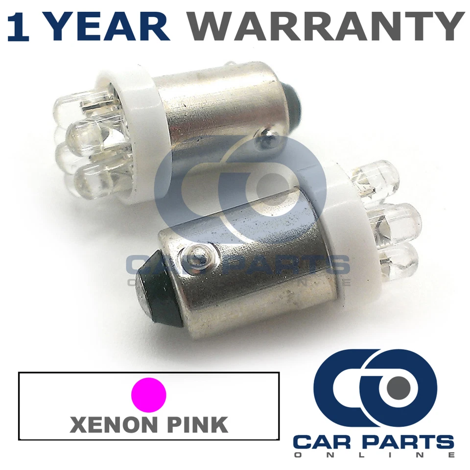 2X XENON PINK BAX9S H6W 434 SIDELIGHT UPGRADE 7 DOME LED LED BULBS - Image 1 of 1