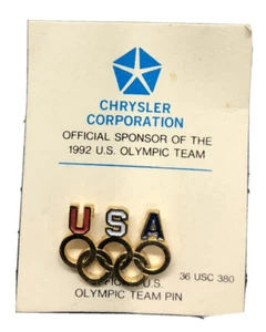 Vintage Sammlerstück Chrysler Werbung USA Olympia Team Pin 1992 - Bild 1 von 4