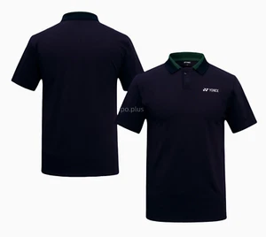 YONEX 25S/S Unisex Badminton Polo T-Shirts Sports Top Midnight Black 251TS066U - Picture 1 of 7