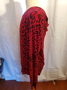 Chadwicks of Boston Women's Red Black Animal Print Pullover Sweater XL - Picture 1 of 6