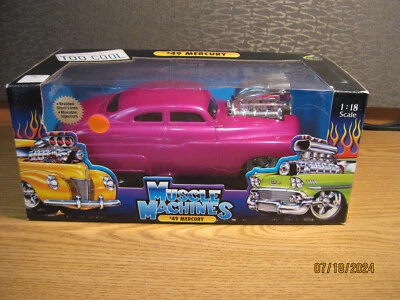 1/18  '49 MERCURY, IN PURPLE , BY FUNLINE "MUSCLE MACHINES" # 71165 - Image 1 of 4