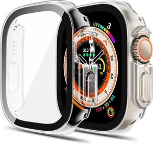 Apple Watch Plus Protective Case 49mm TAURI 2Pack Slim Bumper 9H Clear - Zdjęcie 1 z 4