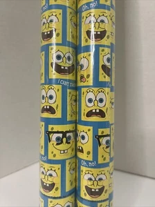 SpongeBob SquarePants Gift Wrapping Paper Vintage 2003 Brand New Lot Of 2 - Picture 1 of 3