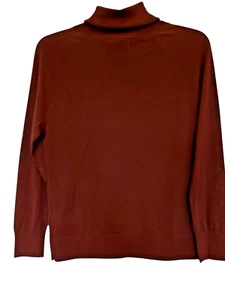 Banana Republic Sweater Women Sz Small 100% Merino Wool High Neck Rust - Picture 1 of 9
