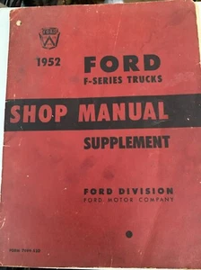 Original 1952 Ford F-Series Truck Shop Service Manual Supplement - Picture 1 of 9