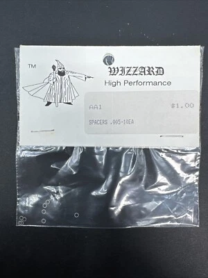 RARO NUEVO COMO NUEVO WIZZARD ALTO RENDIMIENTO HO PIEZAS EE. UU. ESPACIADORES AA1 .005 -10 EA Foto 1 de 3