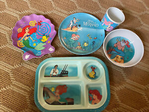 VTG 90's Zak Designs Disney's The Little Mermaid Children's plastic plate set