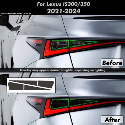 For Lexus IS300 IS350 2021-2024 Tail Light Signal Overlay PreCut Vinyl Tint film - Image 1 of 4