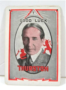 Vintage Howard & Jane Thurston Great Magician Good Luck Throw Out Stage Card - Foto 1 di 2