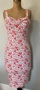 Dixiefried By Pinup Couture Bleeding Rose Wiggle Dress Pencil Sweetheart Neck S - Picture 1 of 13