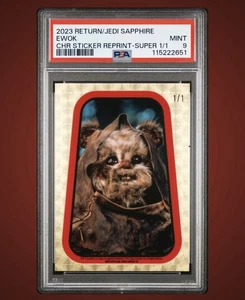 PSA 9TOPPS CHROME SAPPHIRE STAR WARS RETURN OF THE JEDI EWOK SUPERFRACTOR 1/1 - Picture 1 of 3