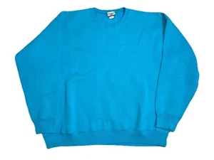 2XL Vintage Made in USA Blank Teal Green Crewneck Sweatshirt 90s - Picture 1 of 4