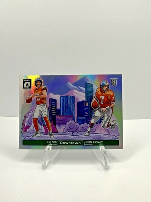 BO NIX RC JOHN ELWAY 2024 PANINI DONRUSS OPTIC #13 DUAL DOWNTOWN - Image 1 of 2
