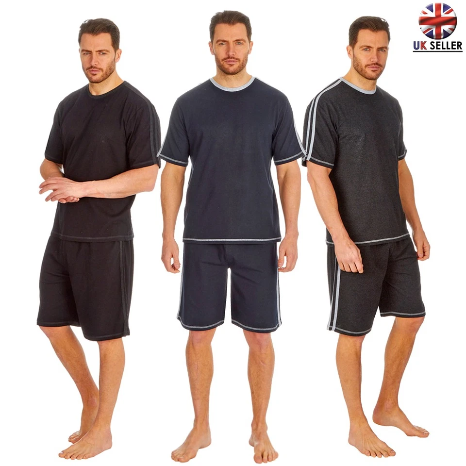 i-Smalls Men's Pyjama Set Varsity Style T-Shirt & Elasticated Waist Shorts - Image 1 of 1