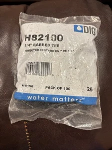 Dig 100PCS 1/4" Universal Barbed Tee Fittings, 1/4 Inch Barbed Tee Connectors - Picture 1 of 6