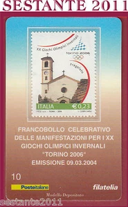 TESSERA FILATELICA GIOCHI OLIMPICI INVERNALI TORINO 2006 PRAGELATO 2004 F10 - Imagen 1 de 1