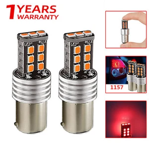 LED Red 1157 BAY15D 15SMD 2835 Automotive Bulb Canbus No Error Brake Tail Lights - Picture 1 of 14