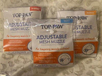 Focinho de pata superior ajustável malha tamanho/lote de três/x-pequeno, pequeno e médio - Imagem 1 de 3